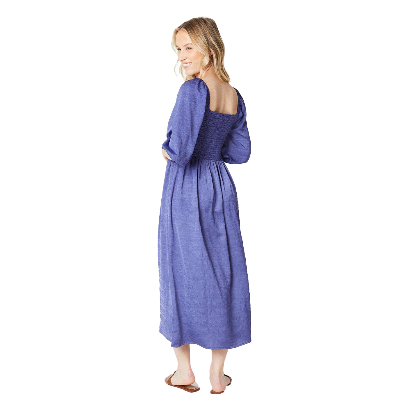 Blue - Back - Dorothy Perkins Womens-Ladies Shirred Bodice Midi Dress