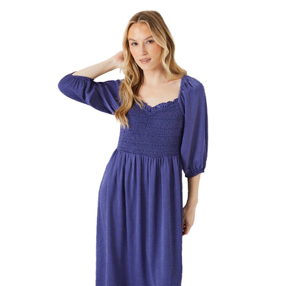 Blue - Side - Dorothy Perkins Womens-Ladies Shirred Bodice Midi Dress