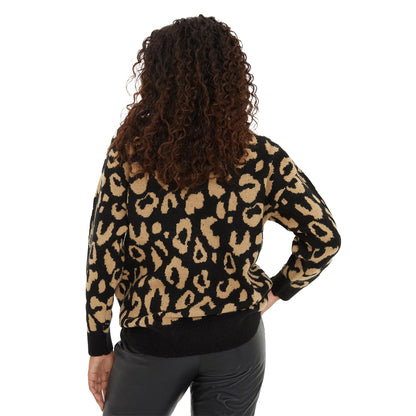 Grey - Front - Dorothy Perkins Womens-Ladies Animal Print Jacquard Jumper