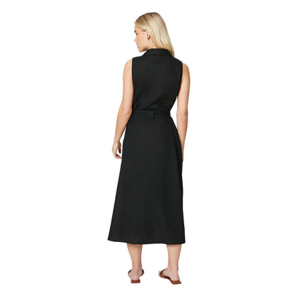 Black - Back - Dorothy Perkins Womens-Ladies Utility Petite Sleeveless Midi Dress
