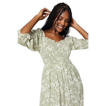 Green - Lifestyle - Dorothy Perkins Womens-Ladies Floral Bodice Midi Dress