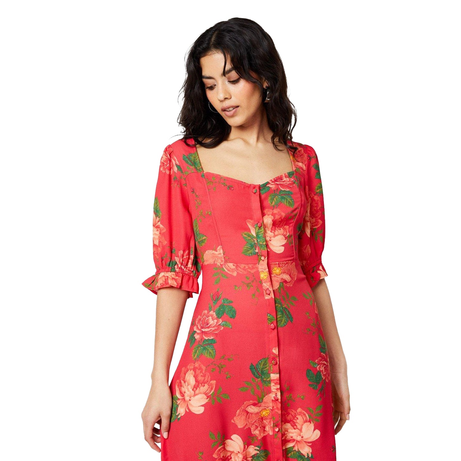 strapless open back dress Dorothy Perkins Womens/Ladies Floral Button Through Petite Midi Dress –  Universal Textiles