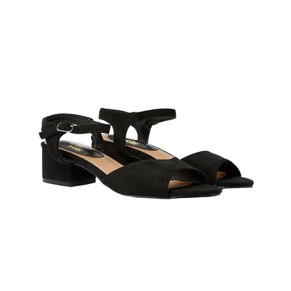 Natural Black - Front - Good For The Sole Womens-Ladies Edith Low Block Heel Sandals
