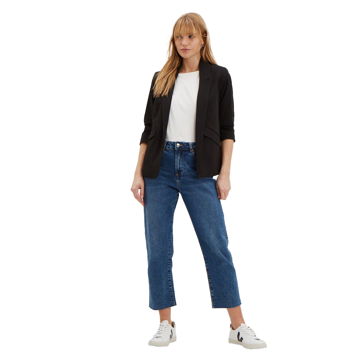 Black - Side - Dorothy Perkins Womens-Ladies Ruched Blazer