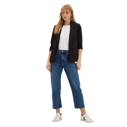 Black - Side - Dorothy Perkins Womens-Ladies Ruched Blazer