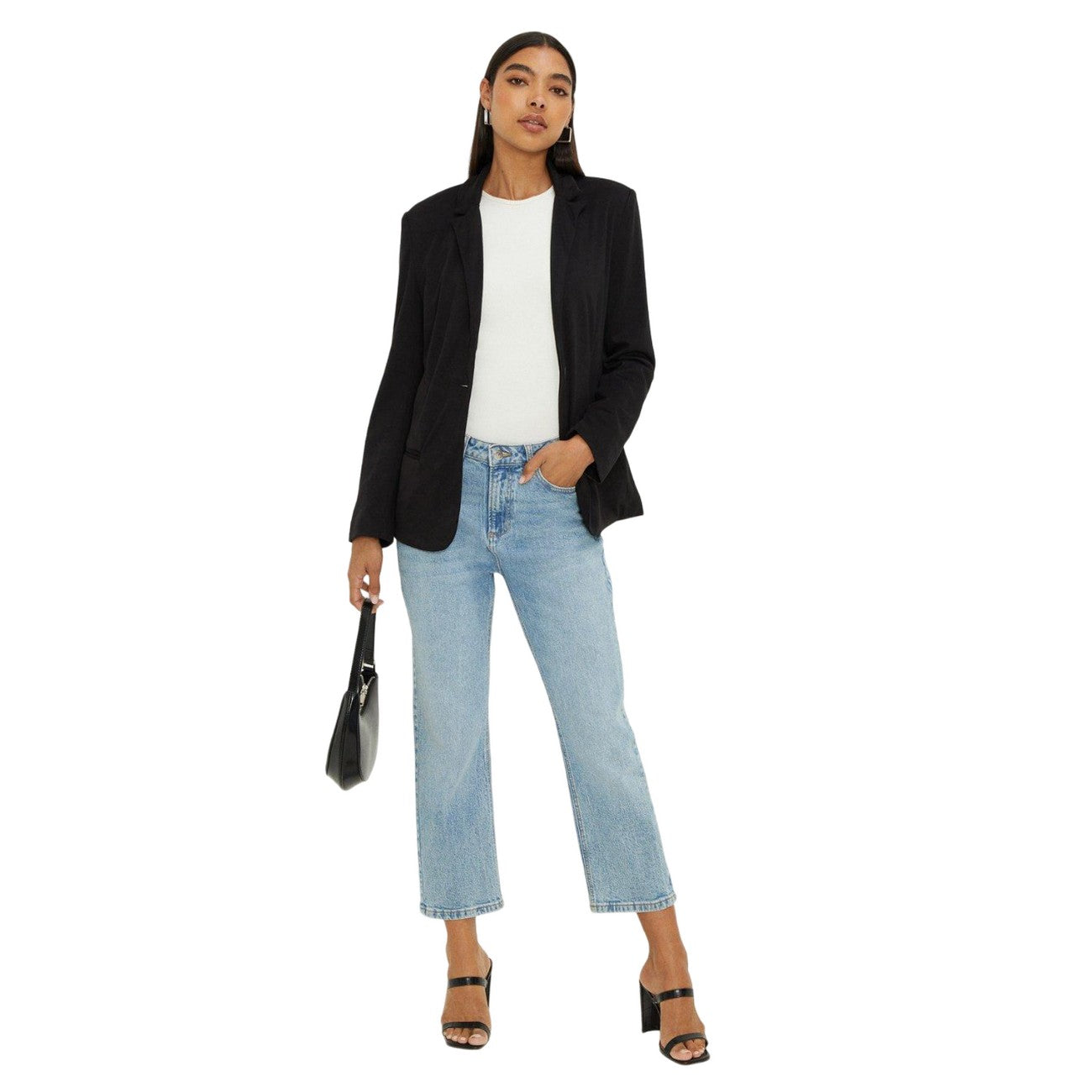 Black - Lifestyle - Dorothy Perkins Womens-Ladies Ponte Single-Breasted Blazer