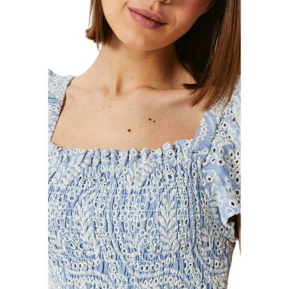 Blue - Side - Dorothy Perkins Womens-Ladies Broderie Frill Midi Dress