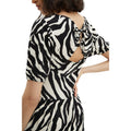 Black-White - Side - Dorothy Perkins Womens-Ladies Zebra Print Tie Back Petite Relaxed Midi Dress