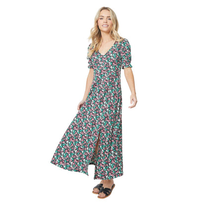 Multicoloured - Front - Dorothy Perkins Womens-Ladies Ditsy Daisy V Neck Petite Midi Dress