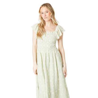 Sage - Side - Dorothy Perkins Womens-Ladies Broderie Frill Midi Dress