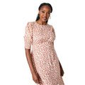 White-Orange - Side - Dorothy Perkins Womens-Ladies Shirred Cuff Short-Sleeved Midi Dress