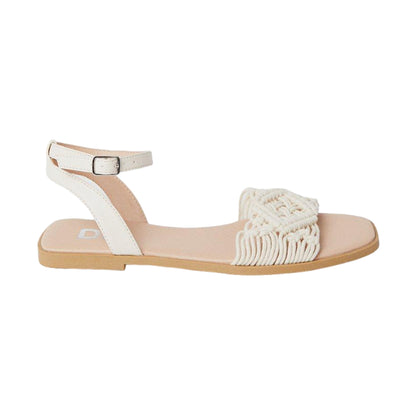 Cream - Side - Dorothy Perkins Womens-Ladies Fiyas Macrame Flat Sandals