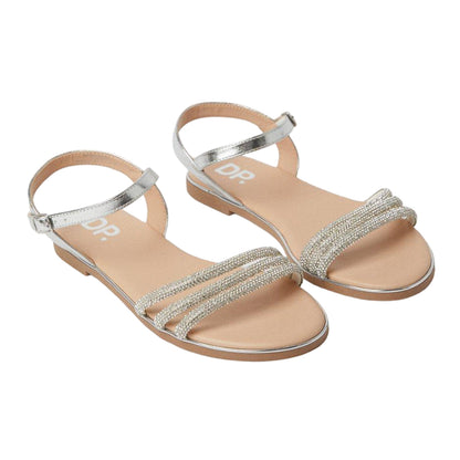 Silver - Front - Dorothy Perkins Womens-Ladies Fern Embellished Wide Flat Sandals