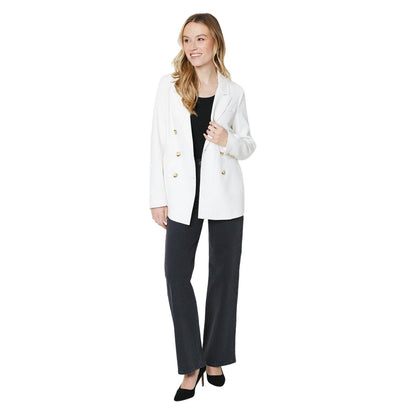 Ivory - Side - Dorothy Perkins Womens-Ladies Double-Breasted Seamed Blazer