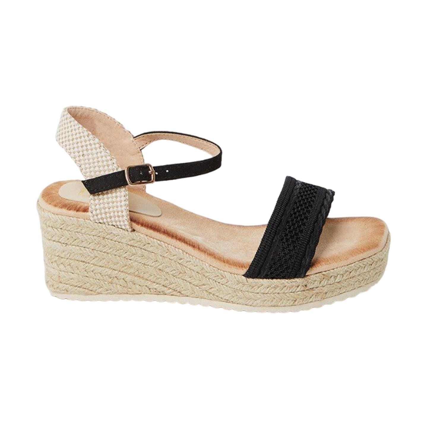 Black - Back - Dorothy Perkins Womens-Ladies Rene Woven Wedge Sandals