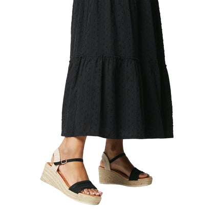 Black - Side - Dorothy Perkins Womens-Ladies Rene Woven Wedge Sandals
