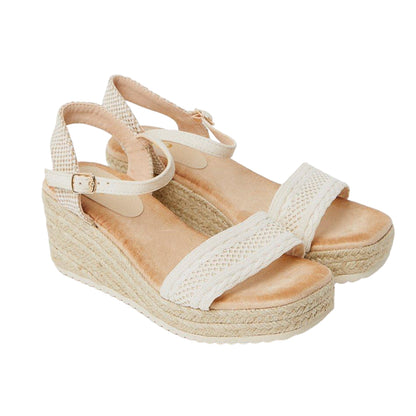 Natural - Front - Dorothy Perkins Womens-Ladies Rene Woven Wedge Sandals