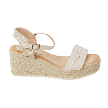 Natural - Back - Dorothy Perkins Womens-Ladies Rene Woven Wedge Sandals