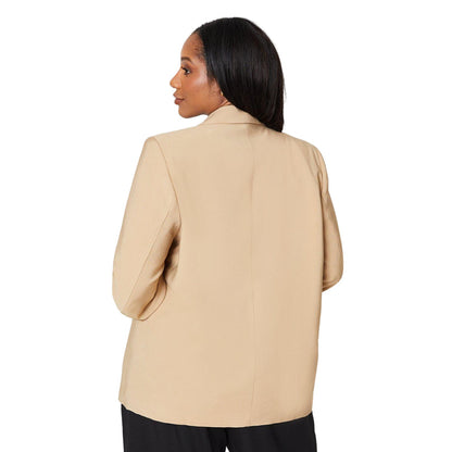 Camel - Back - Dorothy Perkins Womens-Ladies Double-Breasted Plus Blazer