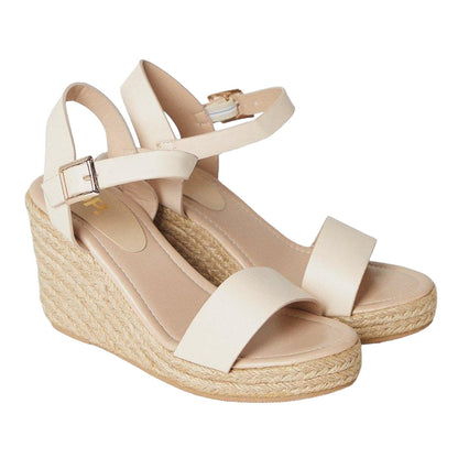 Bone - Front - Dorothy Perkins Womens-Ladies Remy High Wedge Espadrilles