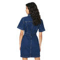 Indigo - Back - Dorothy Perkins Womens-Ladies Denim Petite Mini Dress