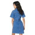 Mid Wash - Back - Dorothy Perkins Womens-Ladies Denim Petite Mini Dress