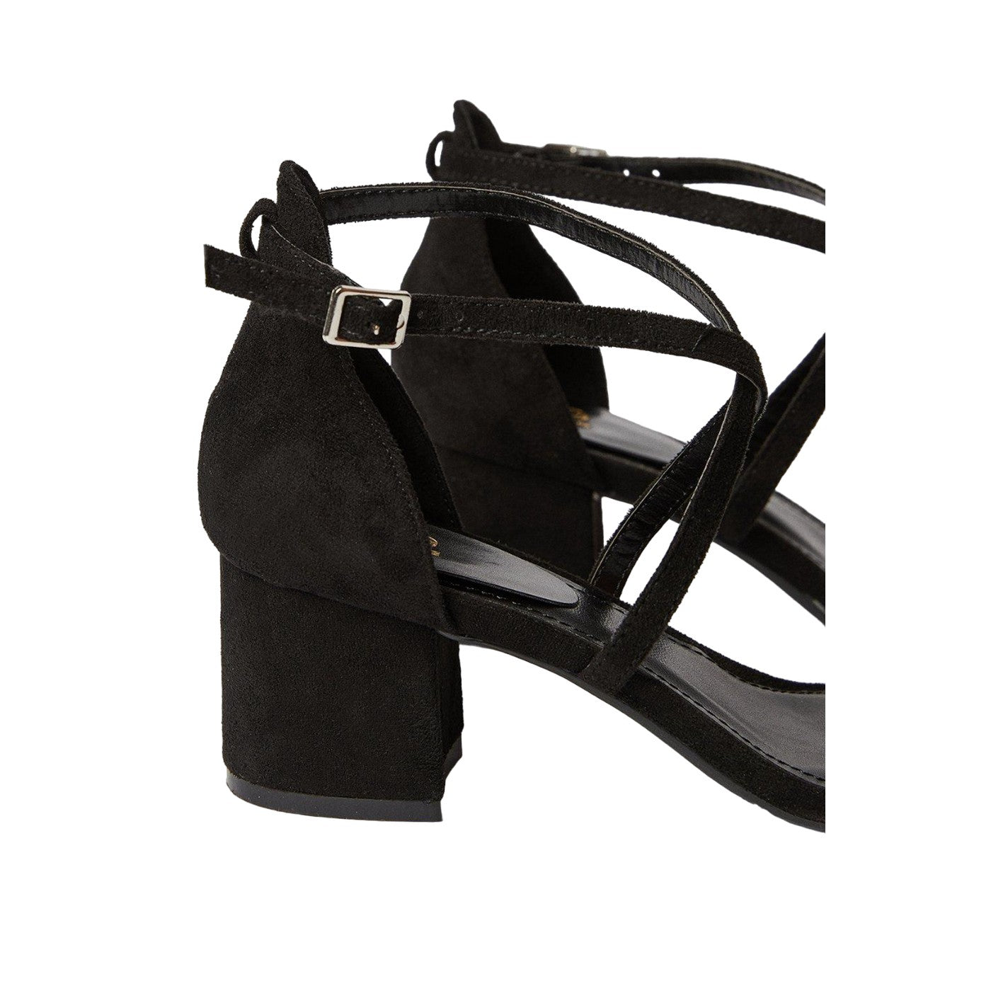 Natural Black - Side - Dorothy Perkins Womens-Ladies Stacey Crossover Strap Medium Block Heel Sandals