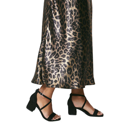 Natural Black - Lifestyle - Dorothy Perkins Womens-Ladies Stacey Crossover Strap Medium Block Heel Sandals