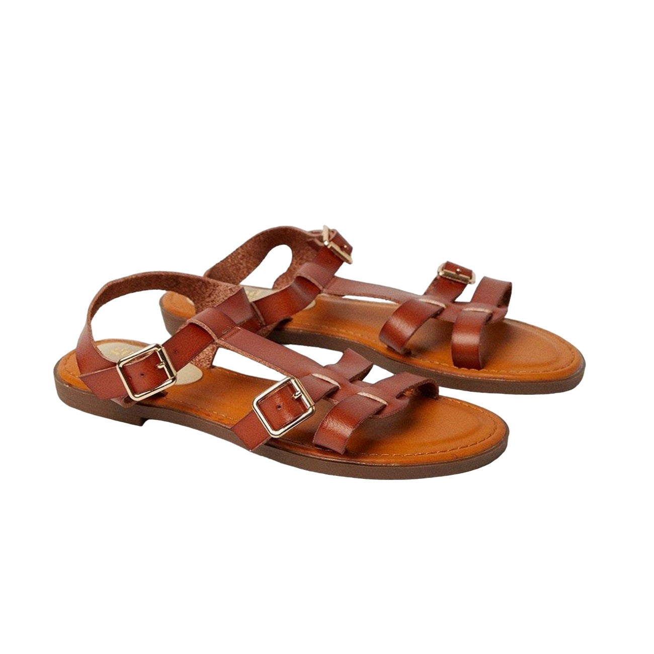 Tan - Front - Good For The Sole Womens-Ladies Mara T-Bar Flat Sandals