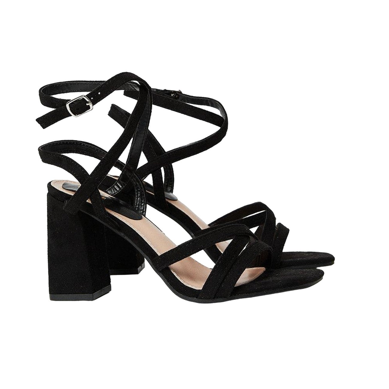 Natural Black - Front - Dorothy Perkins Womens-Ladies Santiego Ankle Strap High Block Heel Sandals