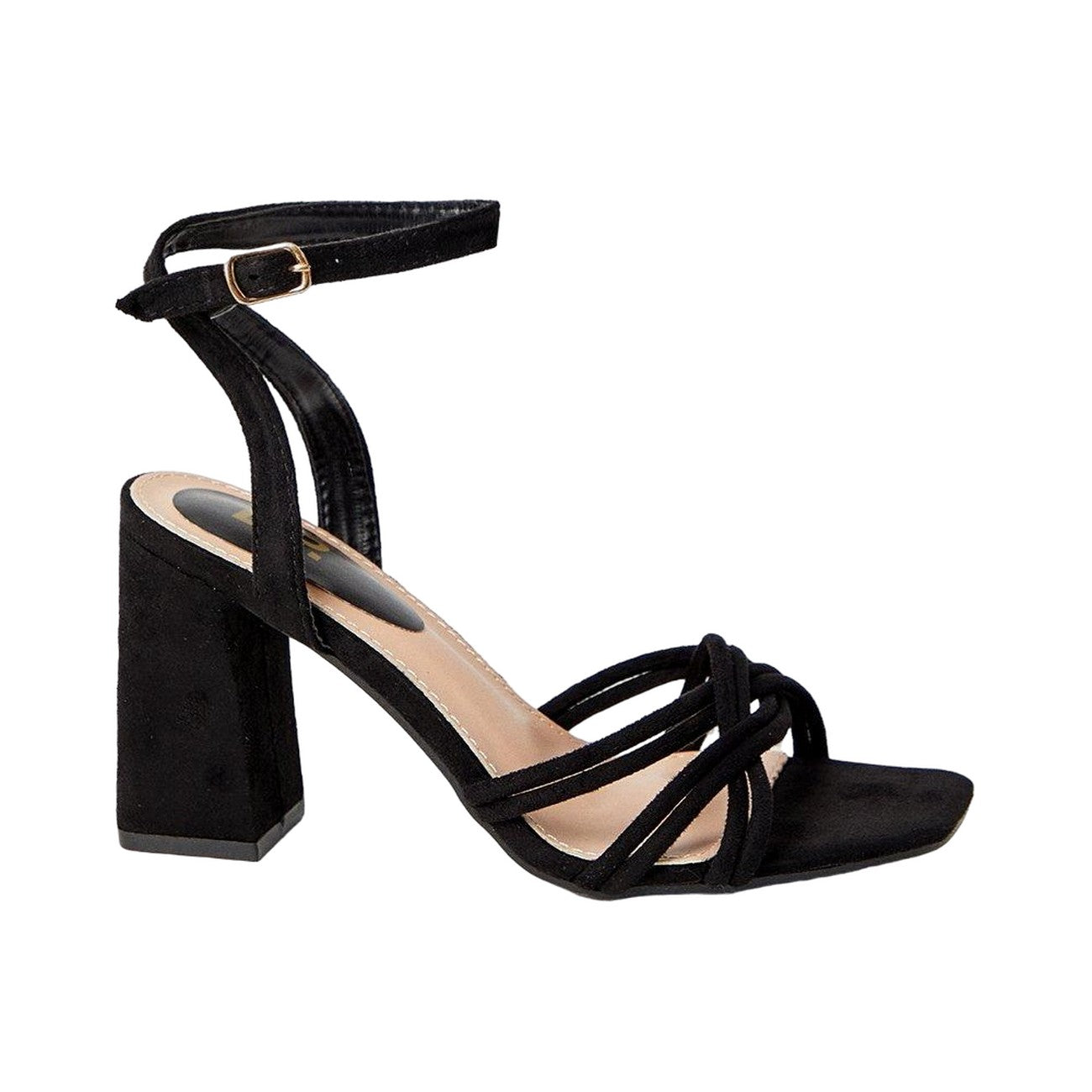 Natural Black - Back - Dorothy Perkins Womens-Ladies Samara Woven Spaghetti Strap High Block Heel Sandals