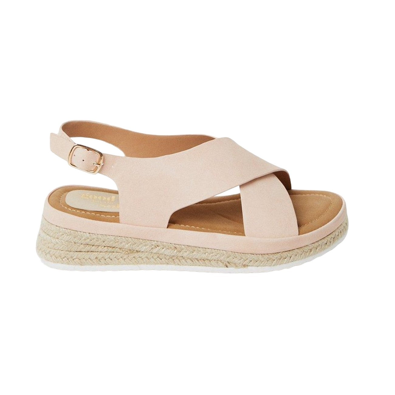 Blush - Back - Good For The Sole Womens-Ladies Maxine Crossover Low Wedge Sandals