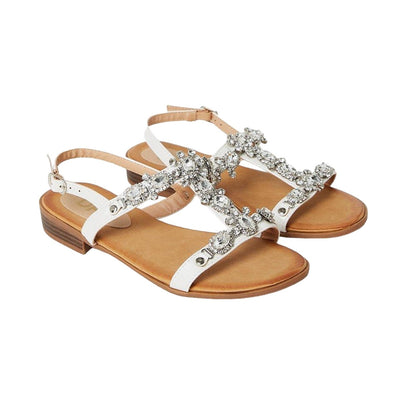 White - Front - Dorothy Perkins Womens-Ladies Fifi Jewel Flat Sandals