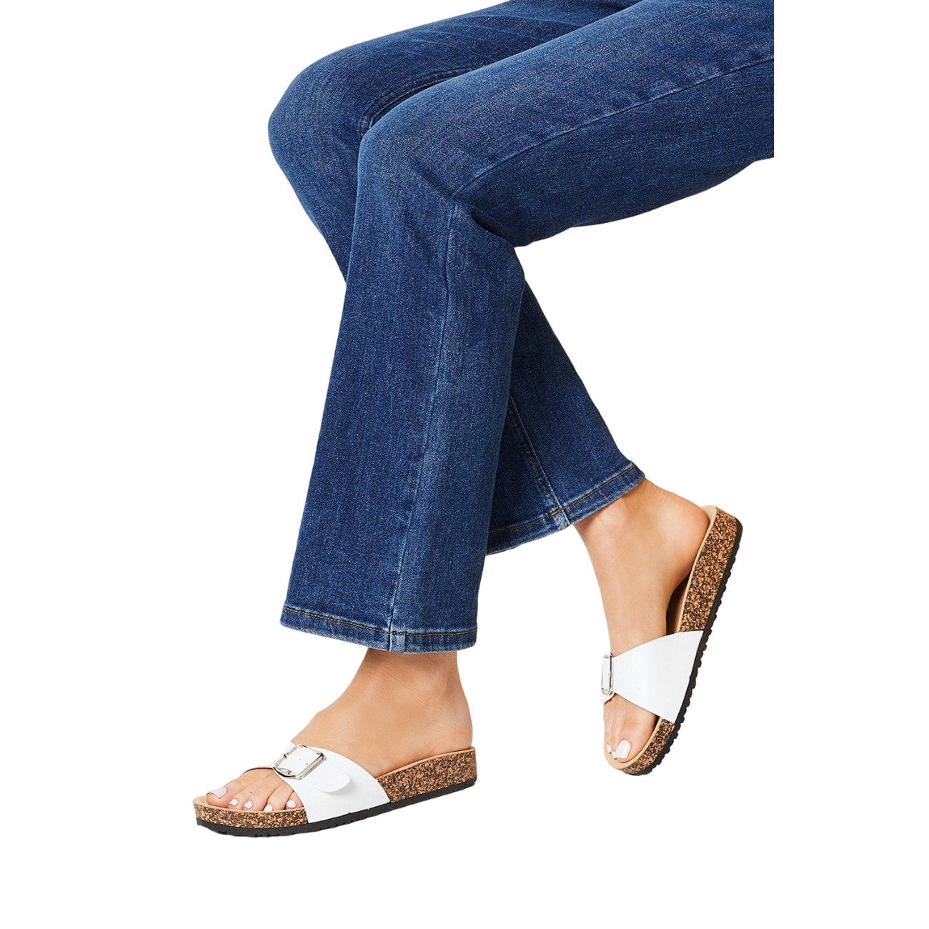 White - Side - Dorothy Perkins Womens-Ladies Felix Buckle Sandals