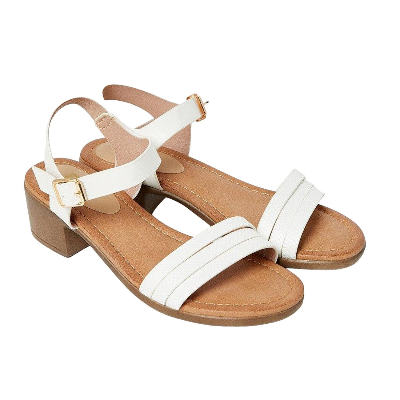 White - Front - Dorothy Perkins Womens-Ladies Toki Strappy Low Block Heel Sandals