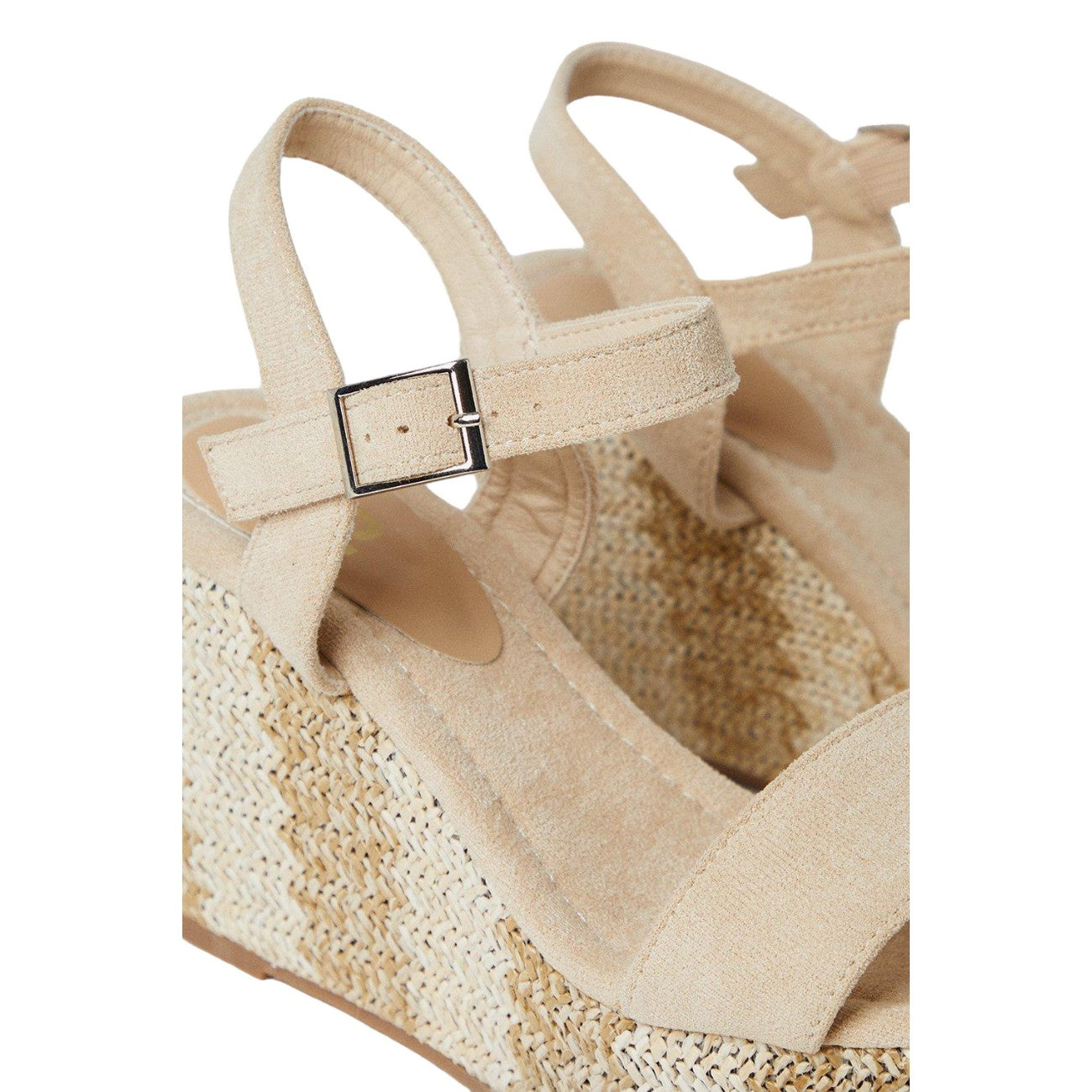 Beige - Side - Dorothy Perkins Womens-Ladies Roberta Covered Wedge Wedge Sandals