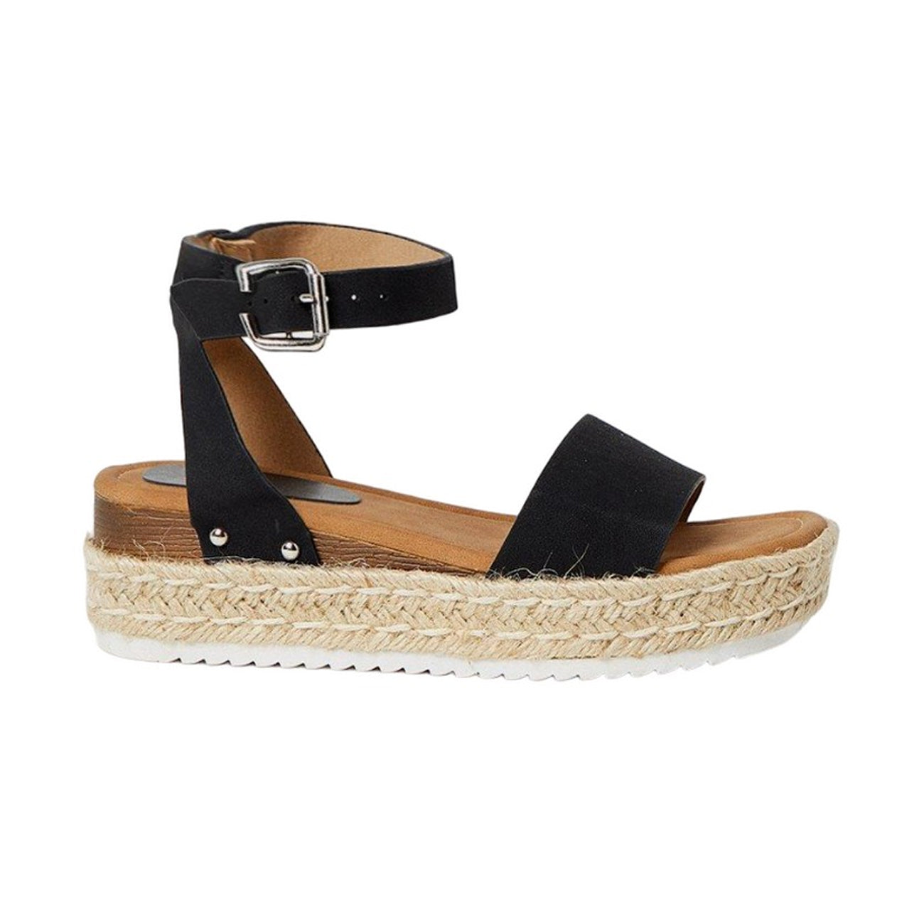 Black - Back - Dorothy Perkins Womens-Ladies Reign Faux Leather Footbed Sandals