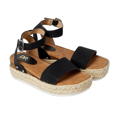 Black - Front - Dorothy Perkins Womens-Ladies Reign Faux Leather Footbed Sandals