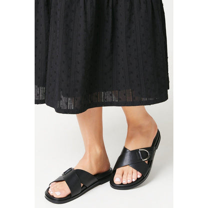 Black - Front - Faith Womens-Ladies Mara Metal Detail Sandals