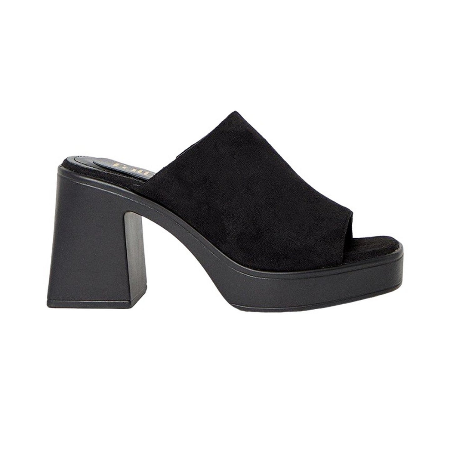 Natural Black - Back - Faith Womens-Ladies Colleen Platform High Heel Mule Sandals