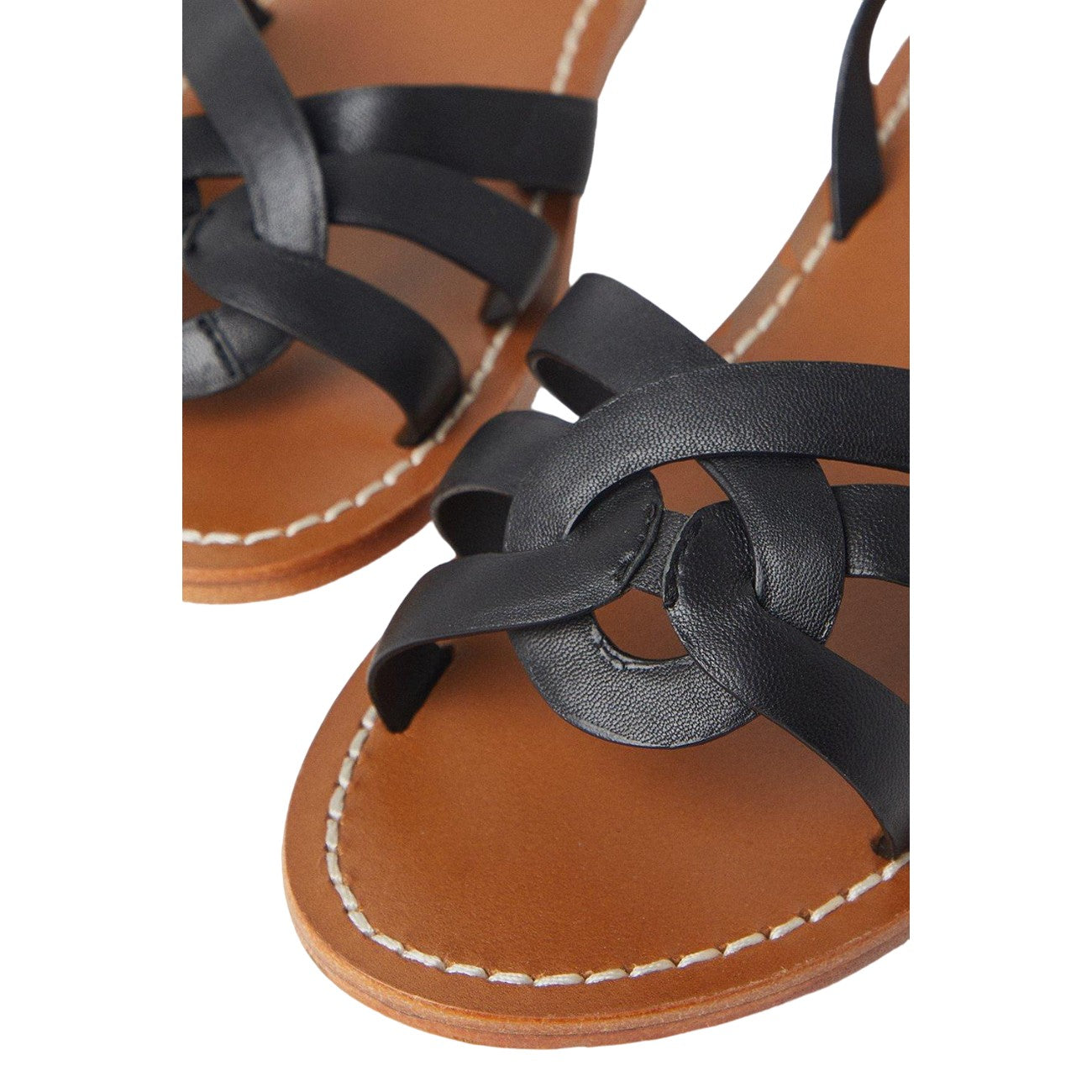 Black - Side - Dorothy Perkins Womens-Ladies Jaleesa Woven Leather Flat Heel Wide Sandals