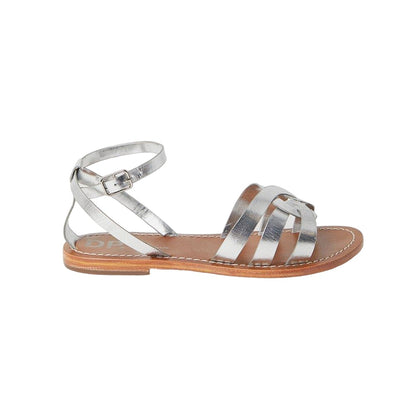Silver - Back - Dorothy Perkins Womens-Ladies Jaleesa Woven Leather Flat Heel Wide Sandals