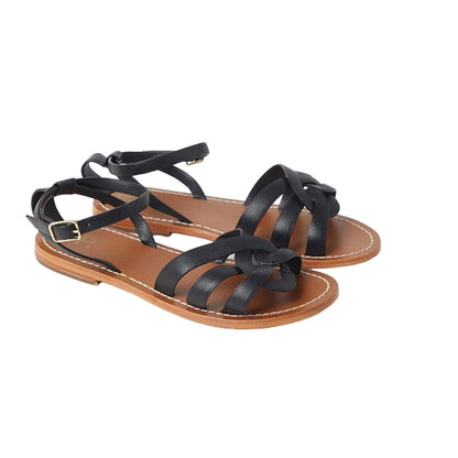 Black - Front - Dorothy Perkins Womens-Ladies Jaleesa Woven Leather Flat Heel Wide Sandals