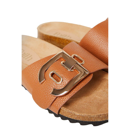 Camel - Side - Faith Womens-Ladies Hattie Buckle Detail Sliders