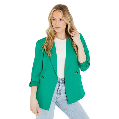Green - Front - Dorothy Perkins Womens-Ladies Pocket Detail Longline Blazer