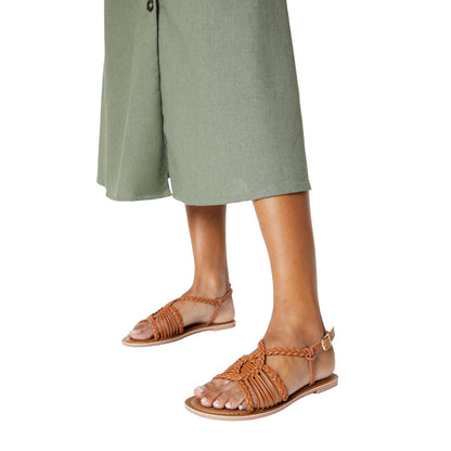 Tan - Lifestyle - Dorothy Perkins Womens-Ladies Josie Lattice Leather Sandals