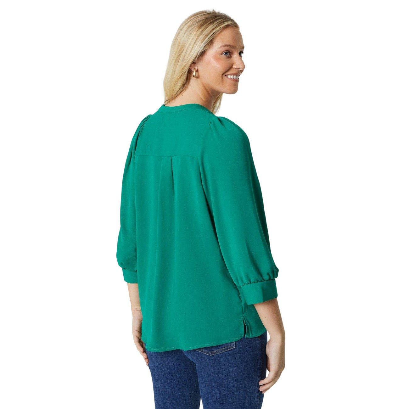 Green - Back - Dorothy Perkins Womens-Ladies Plain Overhead Blouse