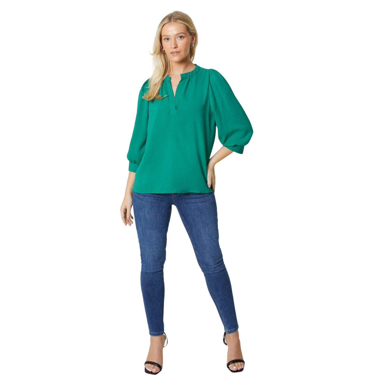 Green - Side - Dorothy Perkins Womens-Ladies Plain Overhead Blouse