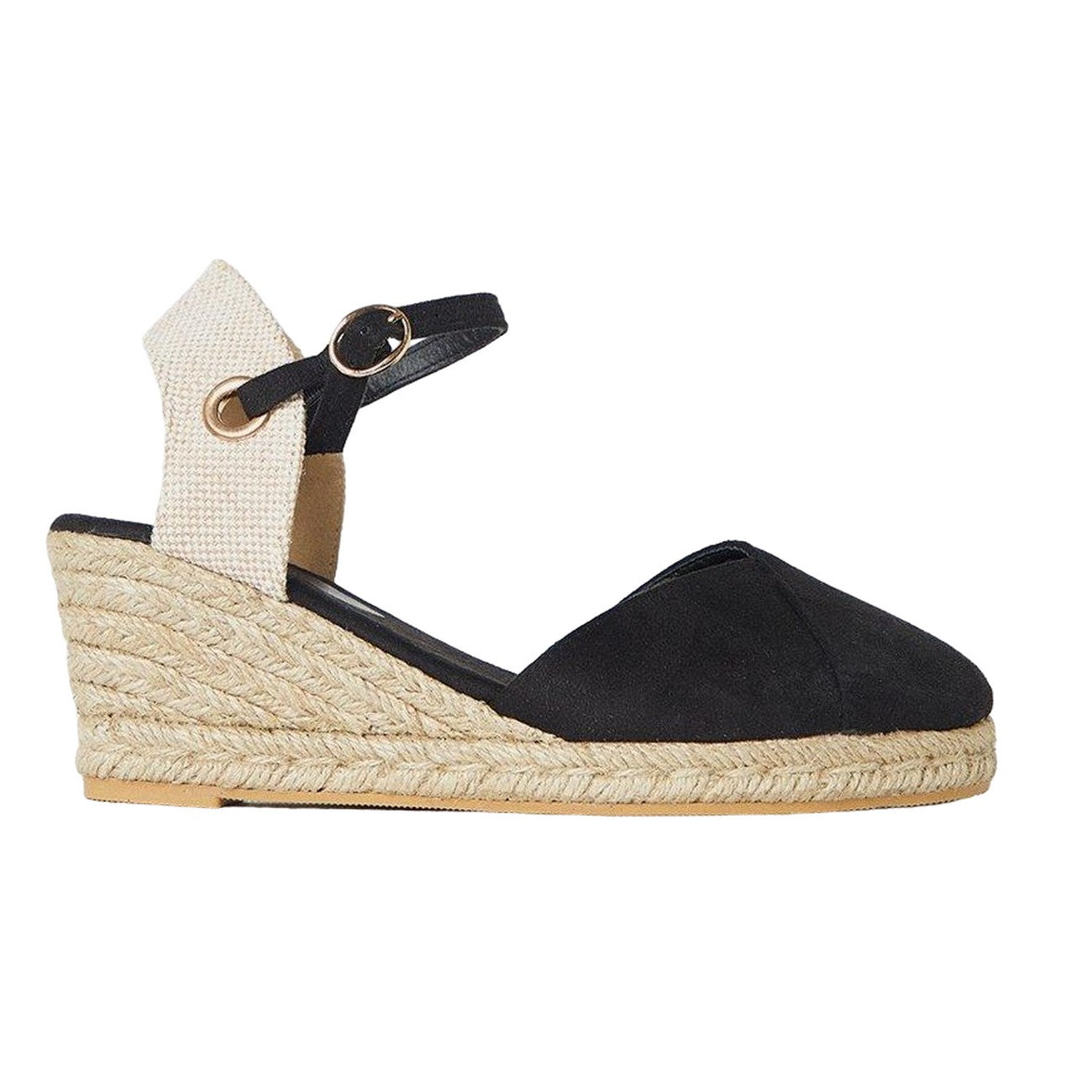 Black - Back - Dorothy Perkins Womens-Ladies Rory Closed Toe Wedge Espadrilles