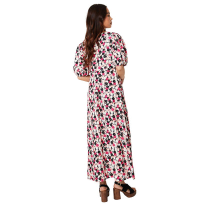 Pink - Back - Dorothy Perkins Womens-Ladies Wrap Petite Puff Sleeve Midi Dress